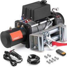 12V Elektrische Seilwinde 6123KG 13500LBS Motorwinde Offroadwinde Stahl