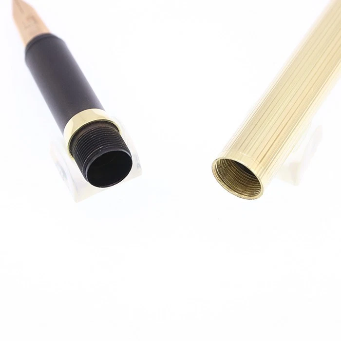 Linha de caneta-tinteiro A.DUNHILL banhada a ouro metal nova na caixa EF 14K ferramenta de instrumento de escrita - Imagem 2 de 4