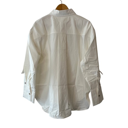 Anthropologie NWT White Oversized Cuffed Button Down Shirt Size Medium - Bild 5 von 10