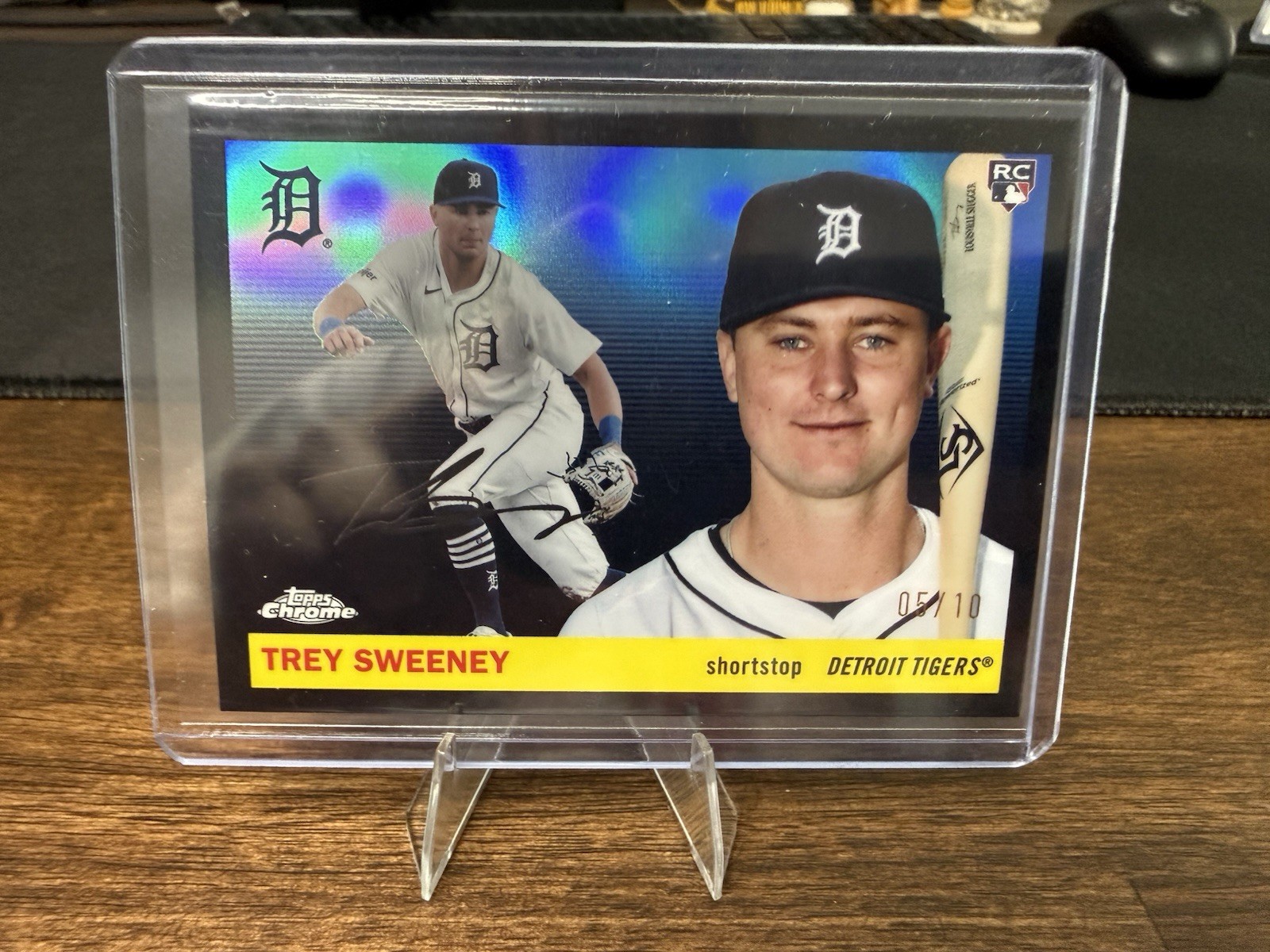 Trey Sweeney RC 2025 Topps Chrome Platinum Black /10 Tigers #298