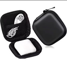 Black EVA Zipper Case for Earphones, Headphones Universal Pouch 7.5x7.5x3cm