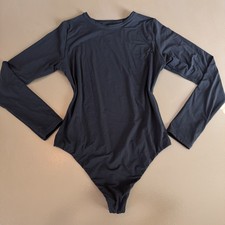 Auden Women s Luxury Collection 4 Way Stretch Long-Sleeve Black Bodysuit