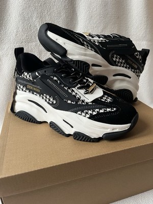 Steve Madden Possession-E Damen-Sportschuhe UK 5   schwarz kariert UVP £120 neu mit Etikett