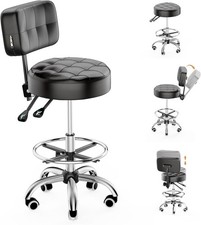 Rolling Stool, Rolling Stools with Wheels Foot Rest, Barest