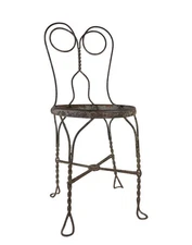 Vintage Ice Cream Parlor Chair Twisted Metal Wire Legs Retro