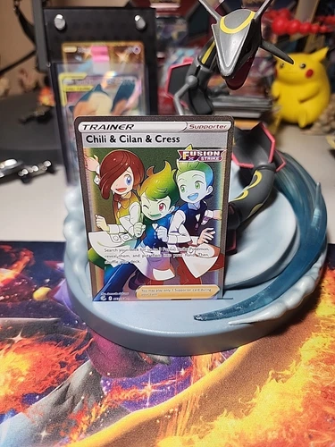 Chili & Cilan & Cress 273/264 Fusion Strike Rainbow Secret Rare Pokemon Card NM