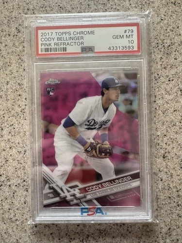 2017 topps chrome Rookie cody bellinger Pink Refractor PSA 10 #79