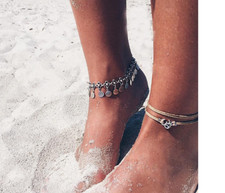 Bohemian Round Tassel Anklet Bracelet Set