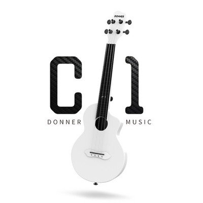 Donner C1 Carbon Fiber Ukulele 23'' Ukalele Ukelele Yakalele With Gig Bag | White