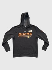 Anaheim Ducks Rob Niedermayer gray NHL Hockey hoodie sweatshirt Size Large 22x28