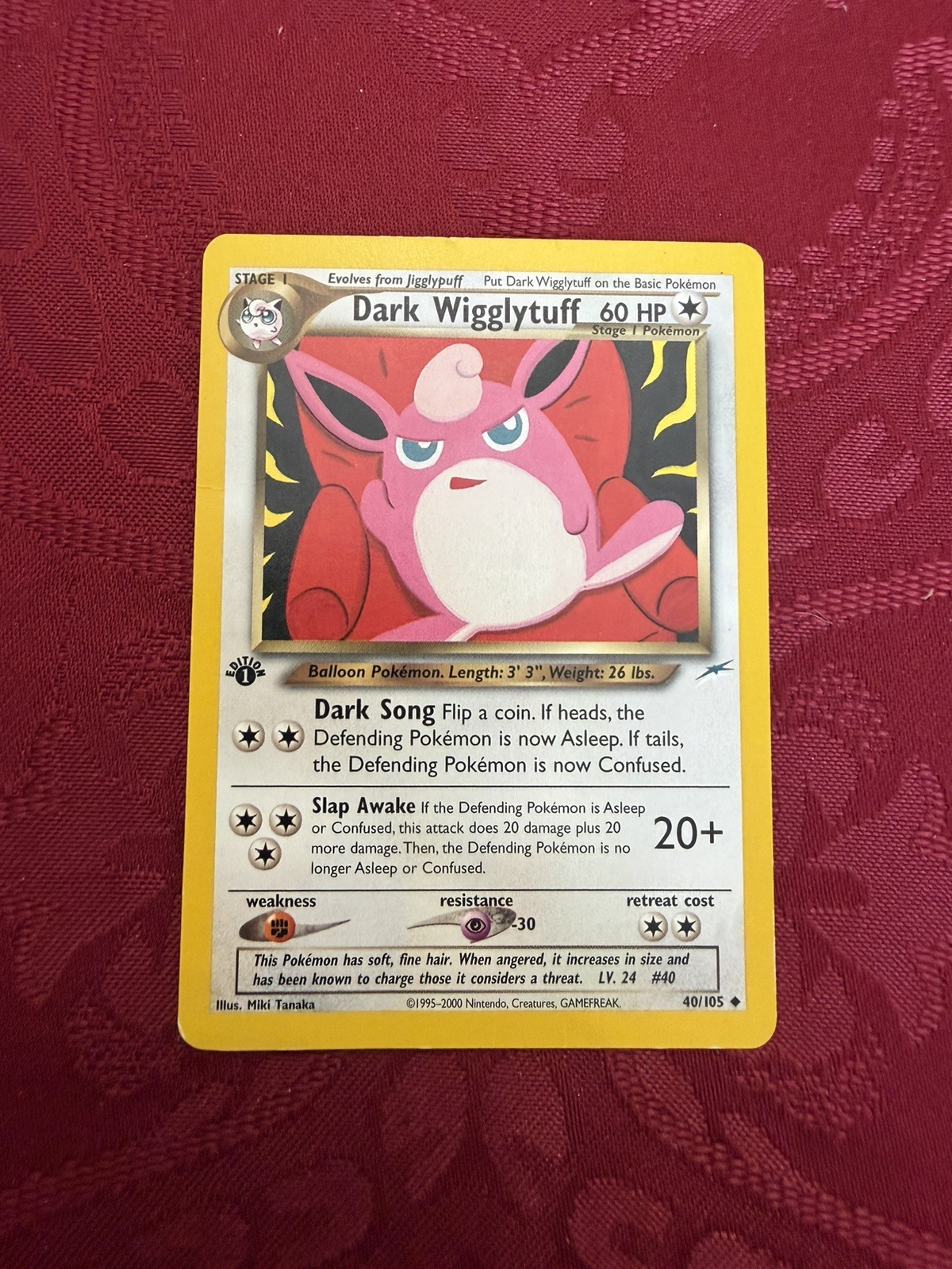 Pokemon Card - Dark Wigglytuff Neo Destiny 40/105 Uncommon 1st Edition - MP READ
