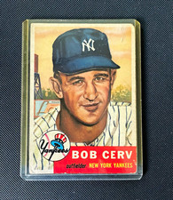 Topps 1953 Bob Cerv #210 New York Yankees Rookie Base Set Baseball Card. rookie card picture