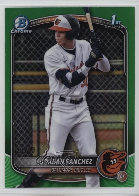 2025 Bowman Chrome Prospects Green Refractor 21/99 Jordan Sanchez #BCP-208 1dl2