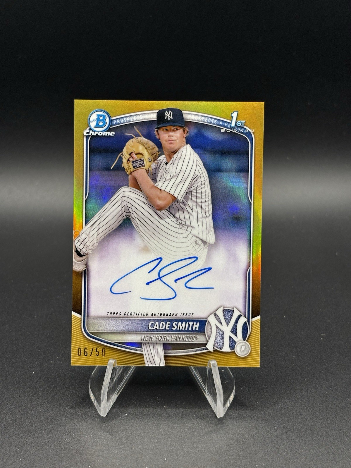 2025 Bowman Chrome 1st Cade Smith True Gold Auto /50 #CPA-CS Yankees