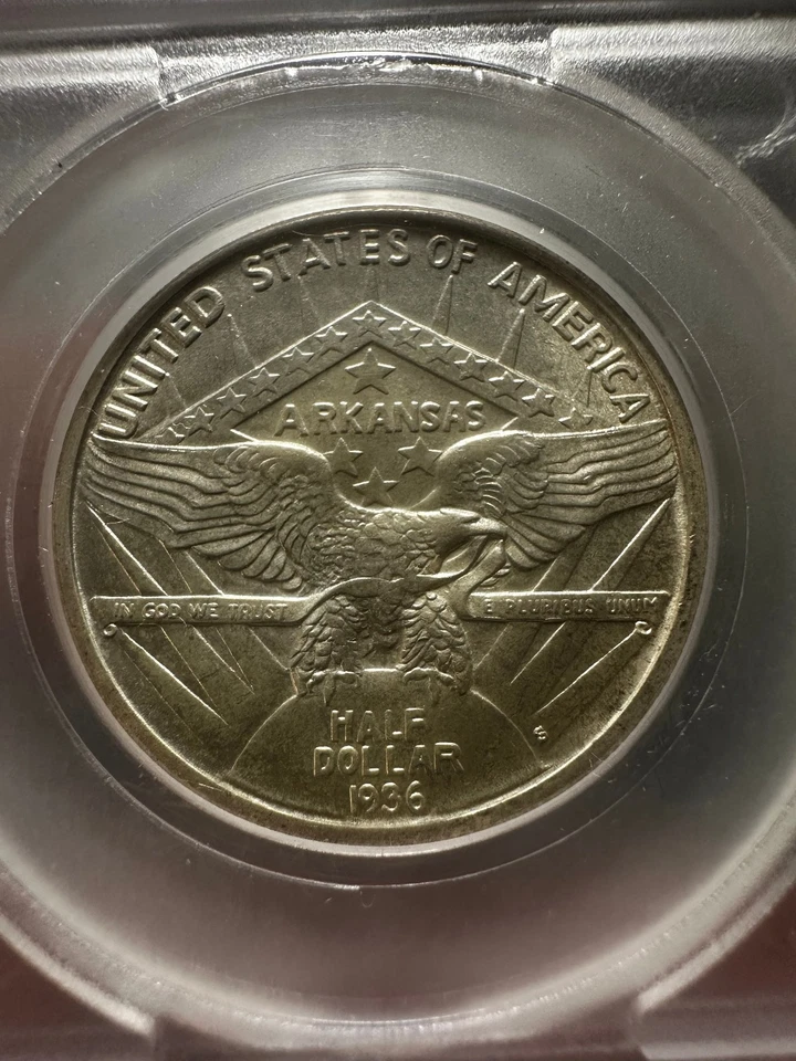 1936-S Arkansas Commemorative Half Dollar   Lot#966 - Image 3 of 4
