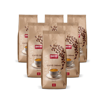 Meray Caffè Crema Kaffeebohnen 1000g   Intensität 8/10   6 Packungen