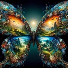 Butterfly Diamond Painting Kits for Adults,5D Landscape Diamond Art Kits