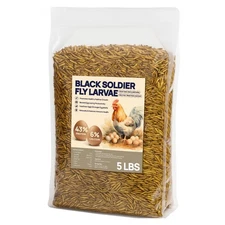 5 LB Dried Black Soldier Fly Larvae BSF for Chickens with More Calcium Non GMO