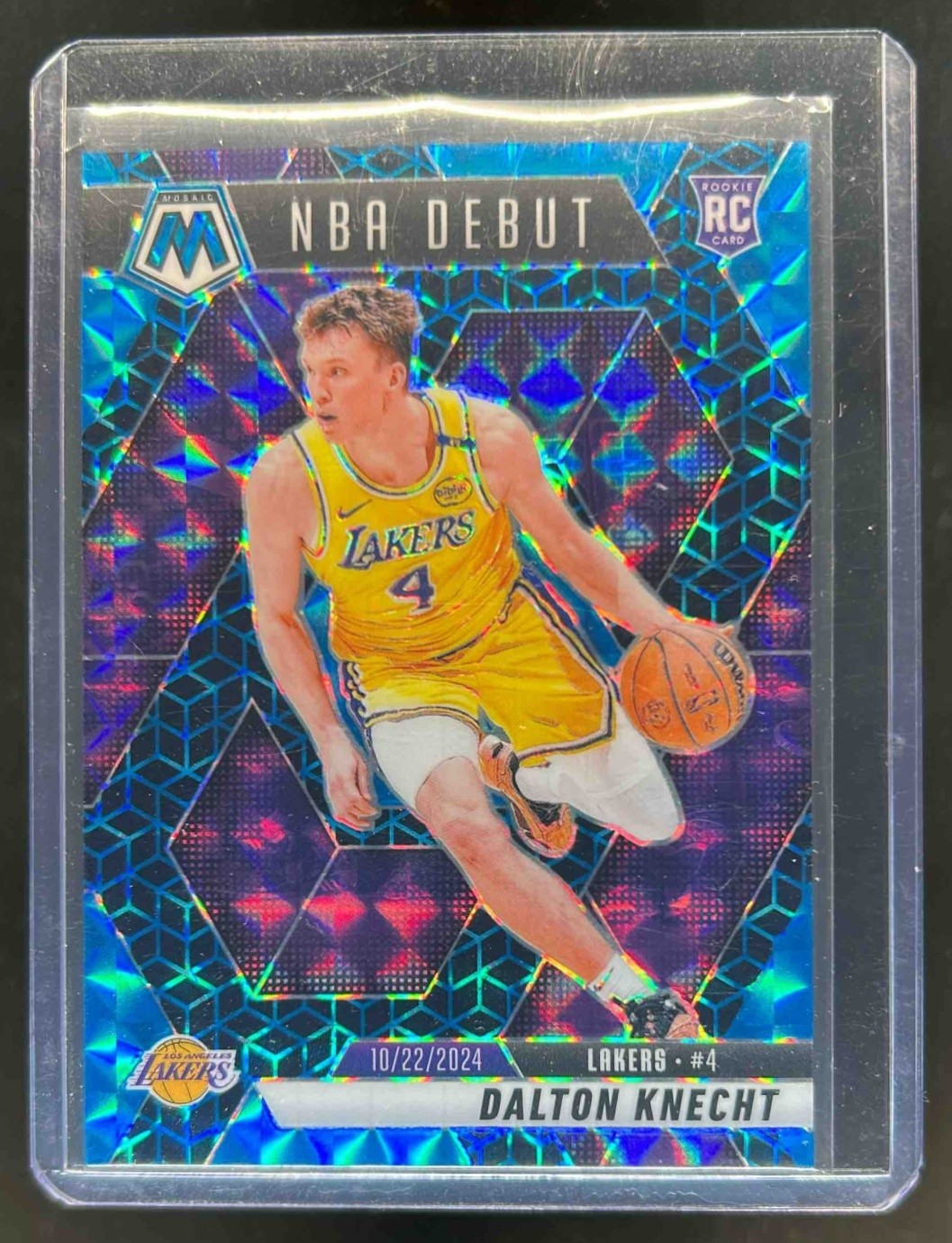 2024-25 Mosaic Dalton Knecht RC Spectris Blue FOTL NBA Debut #16/25 Lakers