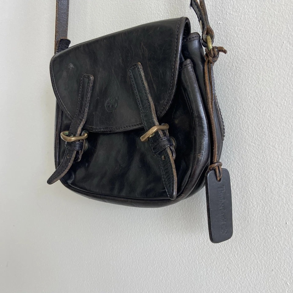 Bolso de hombro de cuero Timberland vintage pequeño bolso de mano hecho en EE. UU. Bandolera Foto 4 de 4