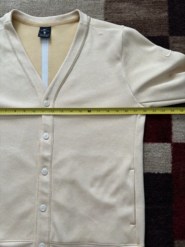 Nike Dri-Fit Golf Strickjacke Pullover Herren Größe M gelb weiß gestreift - Bild 6 von 6