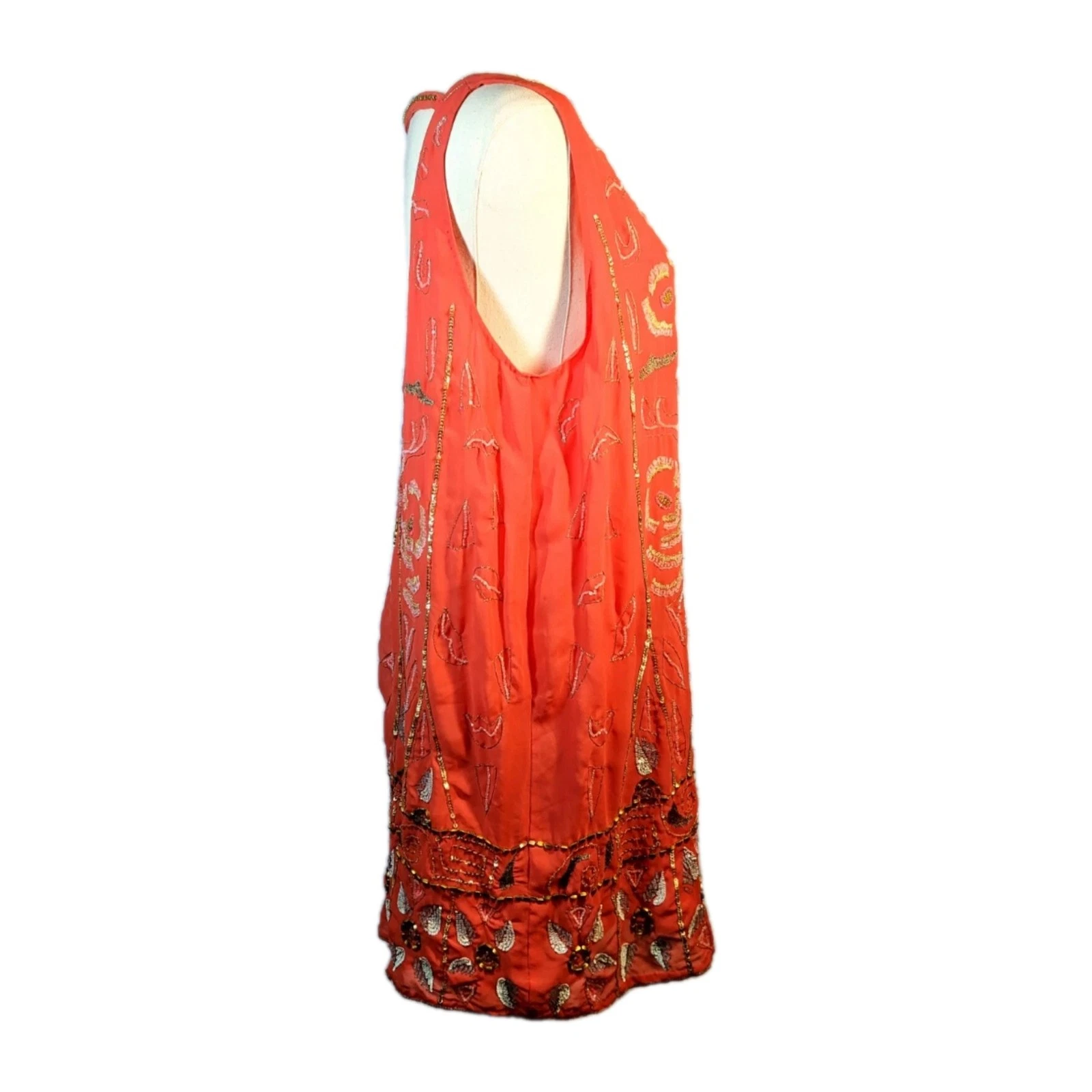 UNDERCOVER Abito Free People Secret Garden Shift taglia M perline paillettes chiffon femminile