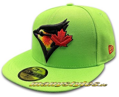TORONTO BLUE JAYS MLB HWC TIE DYE 59FIFTY exclusive Cap Lime Green Red Baby Pink