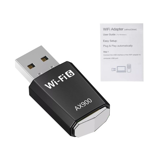 USB WiFi 6 Adapter 900Mbps Dual Band 2.4/5Ghz Wireless Network Dongle 802.11ax - Afbeelding 10 van 11