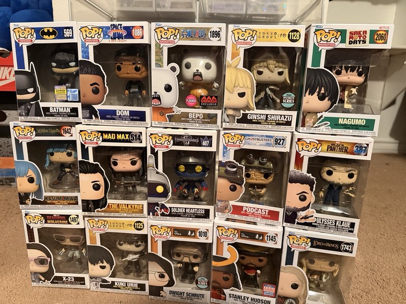 Funko Pop! Vinyl Mixed Lot 13 AAA Anime Exclusive Flocked Boxed Batman
