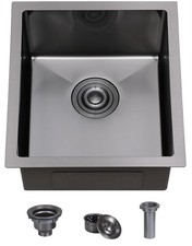 VCCUCINE Gunmetal Black Undermount Bar Sink, 15x17 Inch RV Small Single Bowl ...