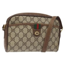 GUCCI GG Supreme Web Sherry Line Shoulder Bag PVC Beige 116 02 089 Auth 118603