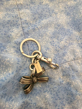 Coach bag charms / keychains silver bow cute logo