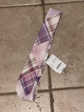 NWT Boy’s J Crew Crewcuts Pink & Purple Madras Plaid Tie 8-16 Yrs 52” Long