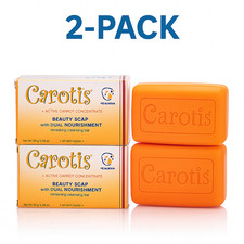 Carotis Beauty Soap 2-Pack  80g Each Refreshing Cleansing Bars with Carrot Oil