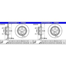 2x ATE BREMSSCHEIBEN 278mm VOLL HINTEN passend für MAZDA 6 | 24.0110-0421.1