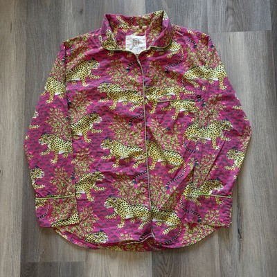 Print Fresh Bagheera Leopard Pajama Top Cotton Button Up Sleepwear Women s XS