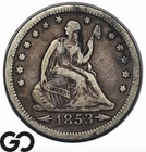 1853 Seated Liberty Quarter w/ Arrows & Rays, Choice XF++