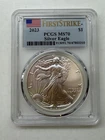 2023 $1 Silver American Eagle First Strike PCGS MS70 - Blue Flag Label