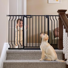 GROWNSY Baby Gate for Stairs - 30.5"-43" Auto-Close, Pressure Mounted Pet Gate B