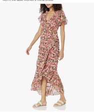 ASTR The Label Pink Floral Ruffle Midi Maxi Dress Spring Easter Resort Women’s M