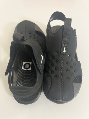 Nike Sunray 12c Protect 2 (PS) Boys Black Sandal 943826-001 Summer Beach Water