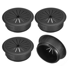 4Pcs 2" 50mm Cable Hole Cover ABS Desk Cable Wire Cord Grommet Black