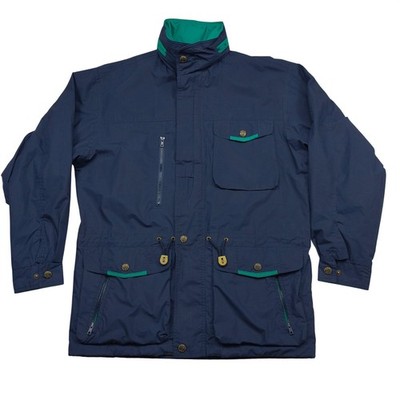 Gant Men Vintage Navy Blue Green Field Jacket Parka Size M Multi-Pocket RN 79318
