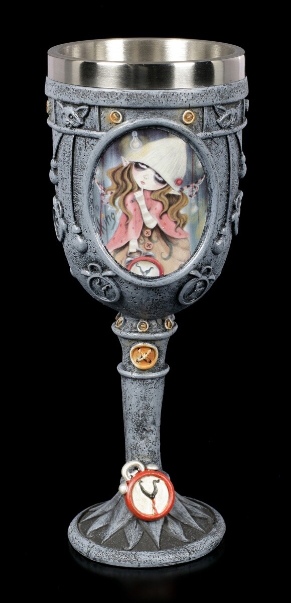 Gothic Elves Chalice - Thinking of You - Fantasy Fee Wine Goblet Deco