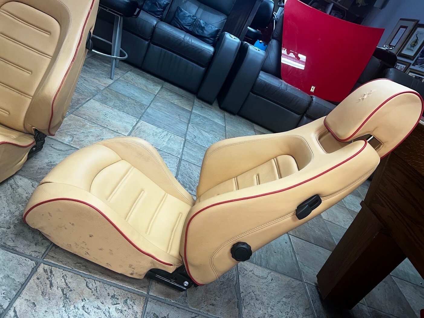Ferrari F430, LH + RH, Front Seats, Power Units Removed, Beige/Red, Used