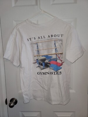 Vintage Its All About Gymnastics Short Sleeve Crew Neck T-shirt SZ M