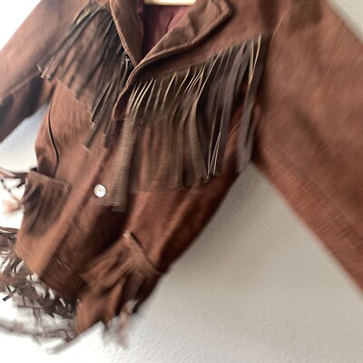 Vintage 50s 60s Leather Fringe Western Motorcycle Coat
