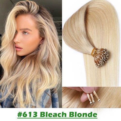 AAAAA+ Thick 1G Nano Ring Tip Russian Remy Human Hair Extensions 200G Full Head - Picture 34 of 46