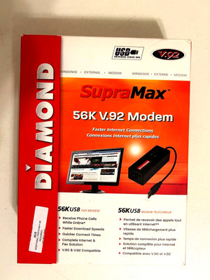 Diamond Supramax 56K V.92 USB External Modem USB Modem - BRAND NEW w CD & Guide