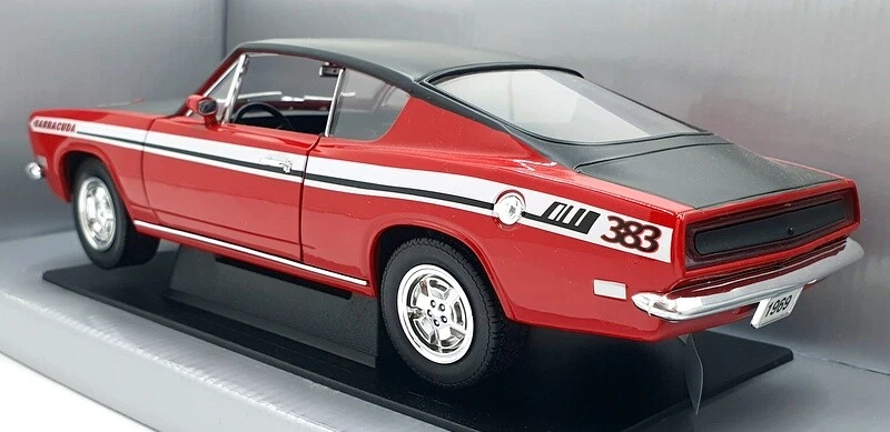 Road Signature 1/18 Scale Diecast - 92179 1969 Plymouth Barracuda - Red/Black - Image 2 of 4